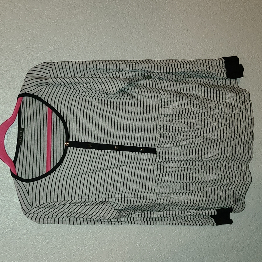 White Birch Black and Gray Long Sleeve Top